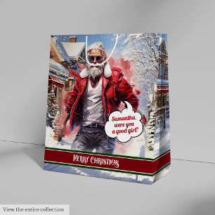 Name Geschenktüten Hübscher Weihnachtsmann Feierta Mittlere Geschenktüte