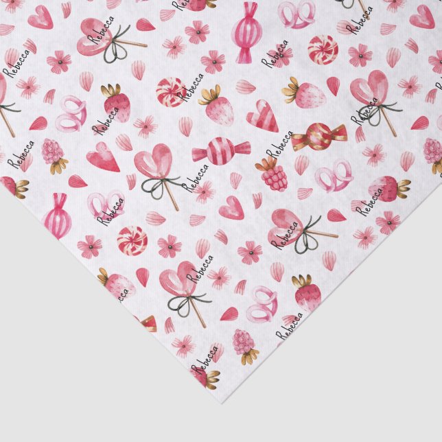 Name, Gewebepapier (3) Bonbons Valentinstag Seidenpapier (Ausschnitt)