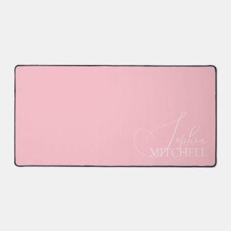 Name Girly Script Rosa Schreibtischunterlage