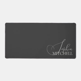 Name Girly Script Schwarz Schreibtischunterlage
