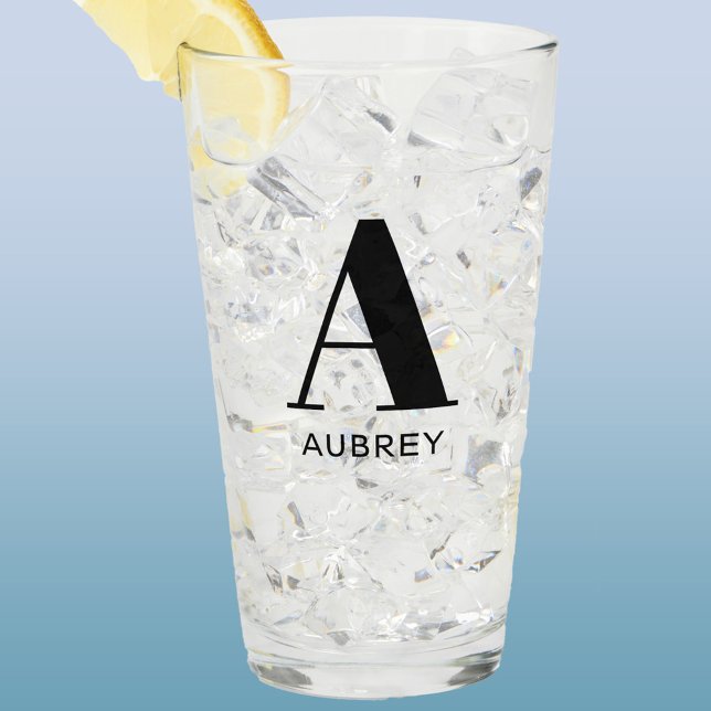 Name Glas (Monogram name personalized glass tumbler)