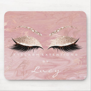 Name Glitzer Makeup Beauty Studio Lash Pink Marmor Mousepad