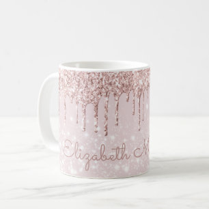 Name Glitzer Rosa Rose Gold Tropfen Hübsch Kaffeetasse
