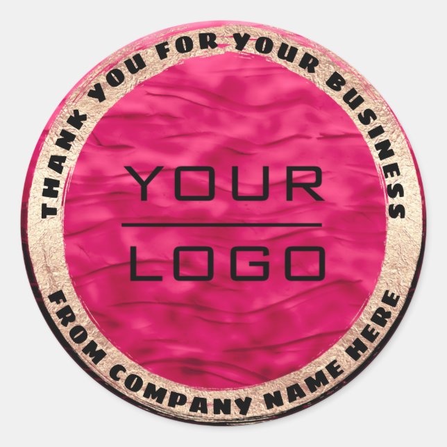 Name Gold Custom Logo Cake Sweet Danke Red Runder Aufkleber (Vorderseite)