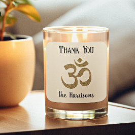 Name. Gold Om Symbol 3-in Danke-Aufkleber Quadratischer Aufkleber