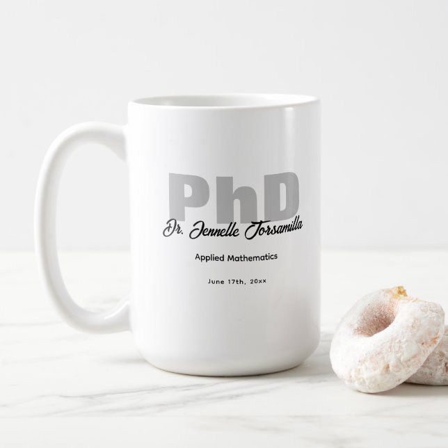 Name Graduate Keepake PhD Kaffeetasse (Mit Donut)