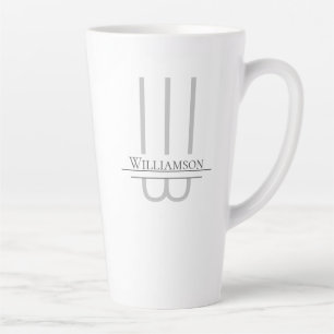 Name Gray Monogram Latte Tasse