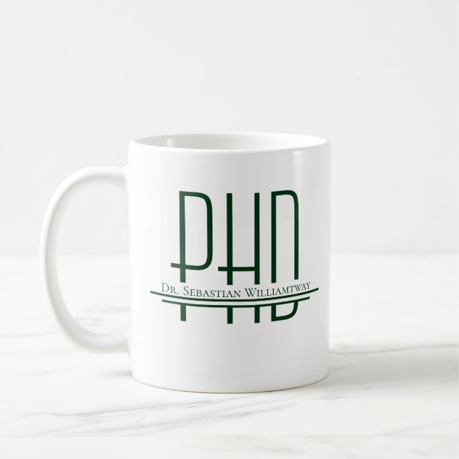 Name Green PhD Kaffeetasse (Links)