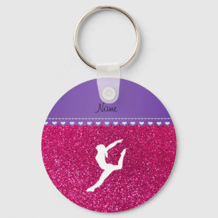 Name Gymnastiknebel nicht rosa Glitzer Schlüsselanhänger