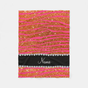 Name heißen rosa zebra stripes orange Glitzer Fleecedecke