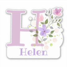 Name Helen & Initial mit Blumendesign