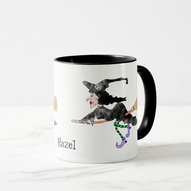 Name-Hexe-Halloween-Tasse Tasse (VorderseiteRechts)