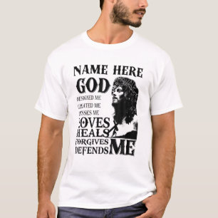 Name hier Gott entworfen Ich erschuf Ich segne mic T-Shirt
