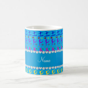 Name Himmel blau Regenbogengymnastik Sterne Tasse