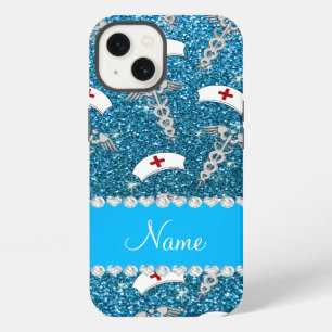 Name himmelblauer Glitter-Krankenschwesternhüte si iPhone 13 Hülle