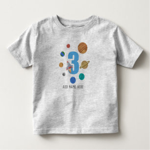 NAME hinzufügen - 3rd Birthday Solar System Planet Kleinkind T-shirt