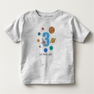 NAME hinzufügen - 3rd Birthday Solar System Planet Kleinkind T-shirt