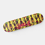 Name hinzufügen, Abstrakte afrikanische Zahlen in  Skateboard<br><div class="desc">Fügen Sie Namen oder irgendeinen Text,  Abstrakte afrikanische Figuren auf Gelb - sehen Sie in meinem Geschäft für viel mehr großartige Designs.</div>