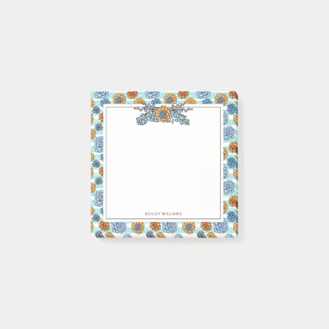 Name hinzufügen | Aquarellfarben Post-it Klebezettel (Vorderseite)