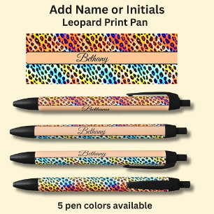 Name hinzufügen, auf Neon Leopard Spots drucken Kugelschreiber