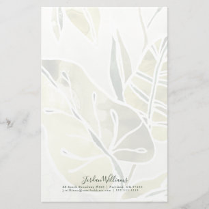 Name hinzufügen Batik-Blätter Briefpapier