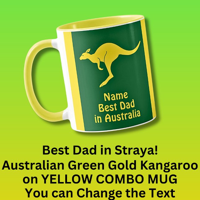 Name hinzufügen, Bester Vater Australien Green Gol Tasse (Von Creator hochgeladen)