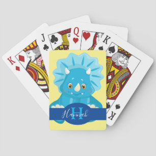 NAME HINZUFÜGEN Blue Baby Dinosaurier Spielkarten