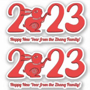 Name hinzufügen, Chinesisches Neujahr 2023 Jahr de Aufkleber