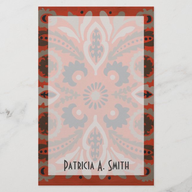 Name hinzufügen| Cinnabar Suzani II Briefpapier (Vorderseite)