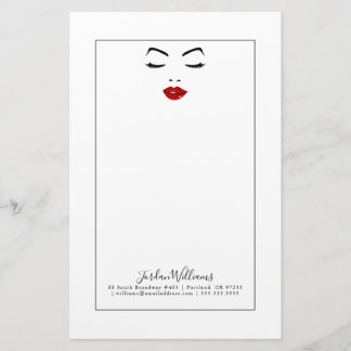Name hinzufügen| Elegantes Gesicht Briefpapier