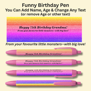 Name hinzufügen, Glück zum Geburtstag und von Klei Kugelschreiber
