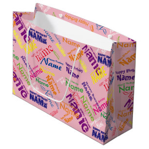 Name hinzufügen, glücklich Geburtstag große Ges Geschenktüte
