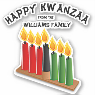 Name hinzufügen, Glückliche Kwanzaa Rot Gelbe grün Aufkleber