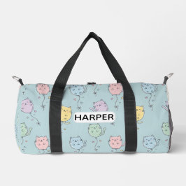 Name hinzufügen Luftballon-Katzen-Muster Süß Minim Duffle Bag