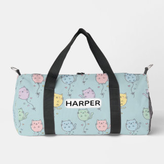 Name hinzufügen Luftballon-Katzen-Muster Süß Minim Duffle Bag