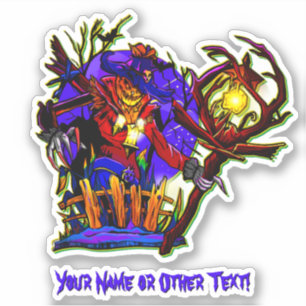 Name hinzufügen, Monster Pumpkin Kopf Höhle mit La Aufkleber