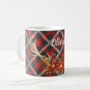 Name hinzufügen - Oh Deer Woodland Antler Kaffeetasse
