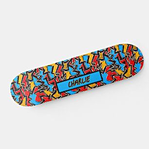 Name hinzufügen, Red Yellow Blue Graffiti Skateboa Skateboard