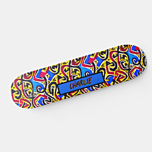 Name hinzufügen, Red Yellow Blue Graffiti Skateboard