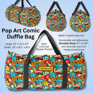 Name hinzufügen, Retro Comic Pop Art Duffle Bag