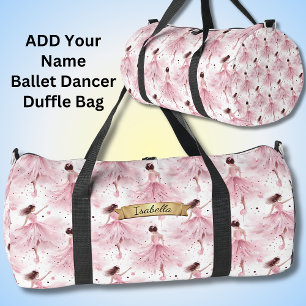 Name hinzufügen, Rosa tanzen Ballerina Duffle Bag