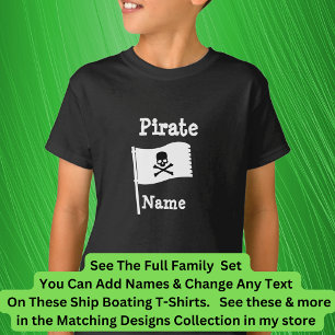 Name hinzufügen, Set Piratenflaggenboot-Matching-F T-Shirt