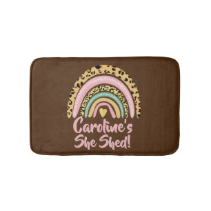Name hinzufügen Sie Shed Leopard Print Pink Rainbo Badematte