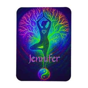 Name hinzufügen   Yoga Tree Magnet
