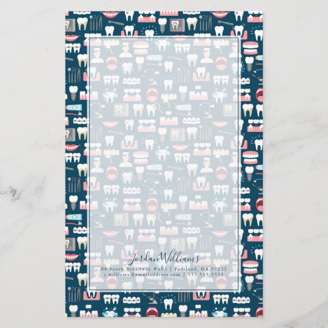 Name hinzufügen| Zahnklinik - Muster Briefpapier (Vorderseite)