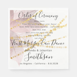 Name Hochzeitsprogramm Rose Gold Funny Quotes Serviette