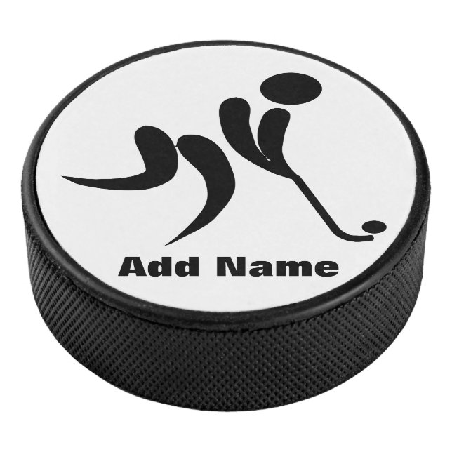Name Hockey Player Stick Puck Schwarz-weiß hinzufü (3/4)