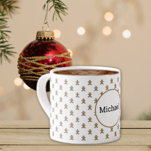 Name Holiday Gingerbread Man Pattern 6oz Espressotasse