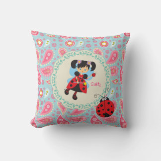 Name Hübsch ladybug Fairy pink paisley hinzufügen Kissen
