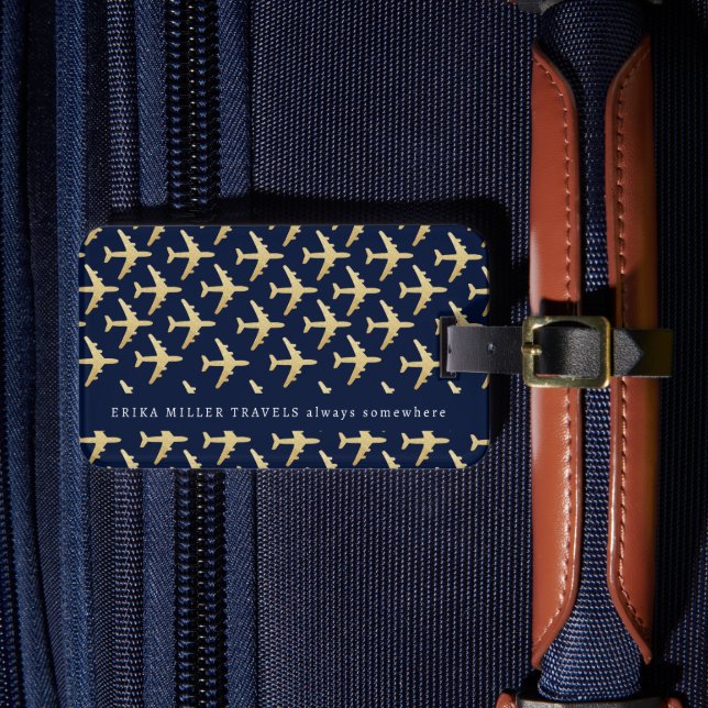 Name Imitate Gold Airplanes Reisen Gepäckanhänger